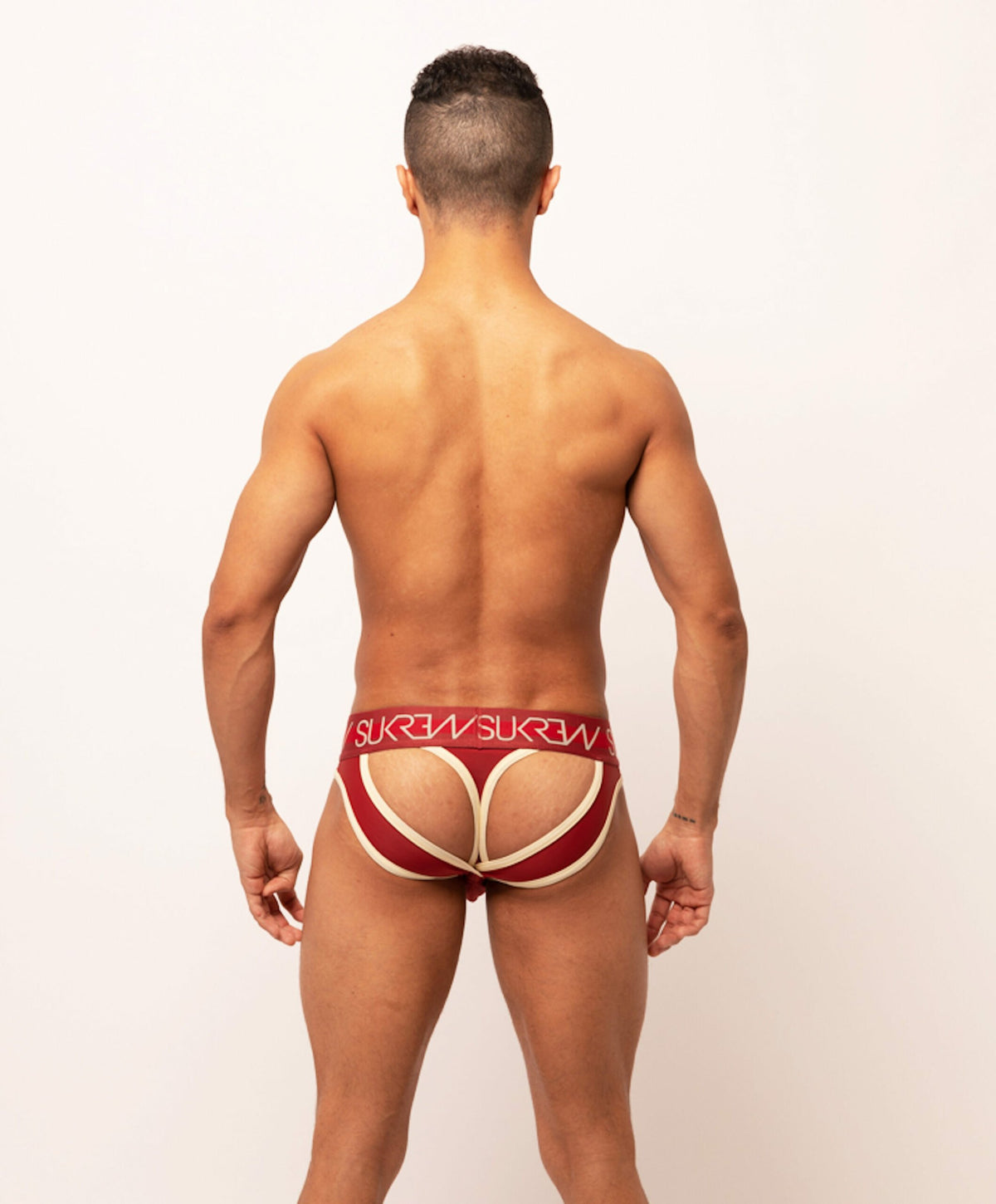 SUKREW V-Thong Burgundy/Cream